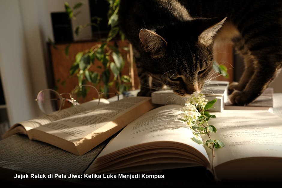 Ilustrasi seorang pemuda/pemudi berdiri di persimpangan jalan yang berkabut, memegang kompas tua yang jarumnya menunjuk ke arah yang tidak pasti, dengan latar belakang langit senja yang dramatis.