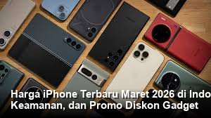 Tampilan elegan iPhone terbaru dengan sudut kamera menonjolkan modul lensa kamera dan desain bingkai titanium yang dipoles mengkilap di atas latar belakang studio minimalis.