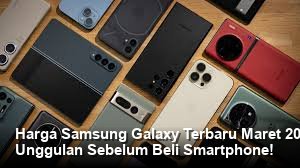 Tampilan elegan Samsung Galaxy terbaru dengan bezel tipis dan modul kamera minimalis, berlatar belakang studio foto modern.