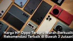 Tampilan elegan dari smartphone Oppo terbaru dengan bingkai tipis dan modul kamera menonjol, difoto di atas permukaan reflektif studio.