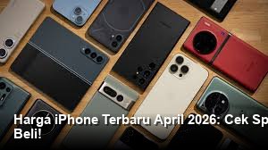 Tampilan elegan iPhone terbaru dengan bingkai logam *titanium* yang dipoles, diletakkan di atas meja marmer putih dengan pencahayaan studio yang tajam.