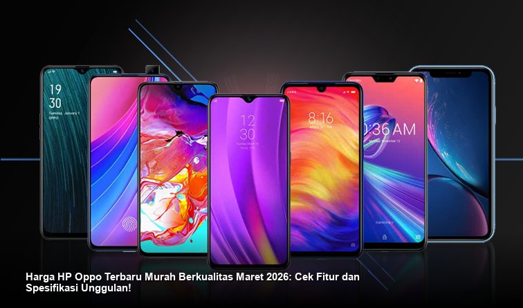 Tampilan close-up elegan dari smartphone Oppo terbaru dengan desain bezel tipis dan modul kamera modern, dipotret dengan pencahayaan studio yang tajam.