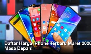 Tampilan elegan dari jajaran iPhone terbaru yang dipajang di atas meja kaca dengan pencahayaan studio yang menonjolkan detail material bodinya.