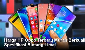 Tampilan close-up elegan dari bodi belakang smartphone Oppo berwarna biru metalik dengan modul kamera yang menonjol di atas meja putih minimalis.