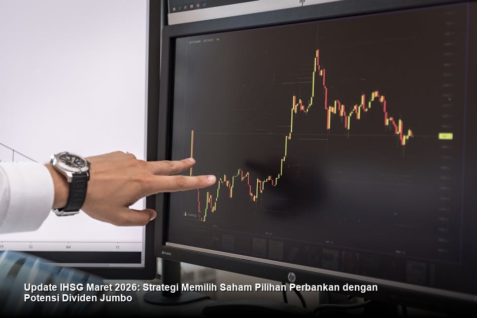 Visualisasi grafik candlestick hijau yang menanjak tajam dengan latar belakang layar terminal Bloomberg di bursa saham modern yang futuristik.