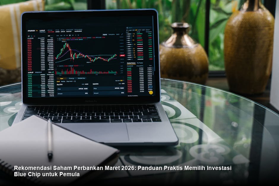 Tampilan modern bursa saham dengan grafik lilin berwarna hijau yang menanjak tajam, merepresentasikan optimisme pasar.